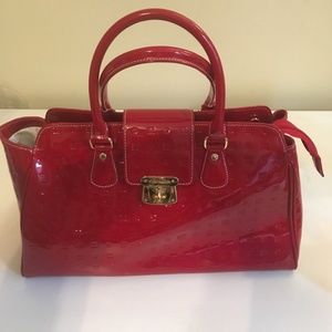 Arcadia red patent leather bag